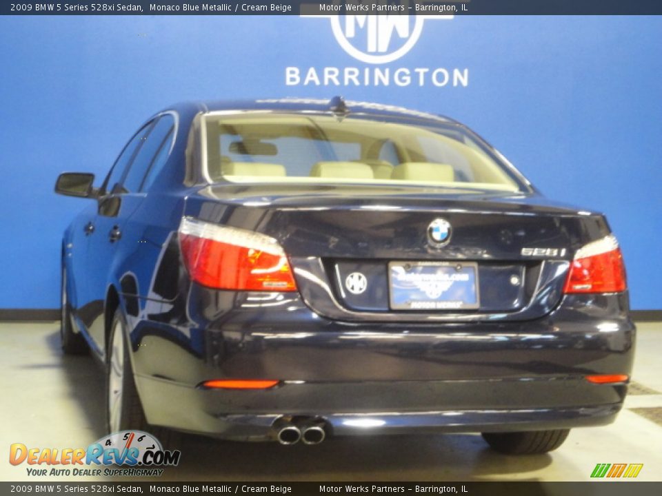 2009 BMW 5 Series 528xi Sedan Monaco Blue Metallic / Cream Beige Photo #5