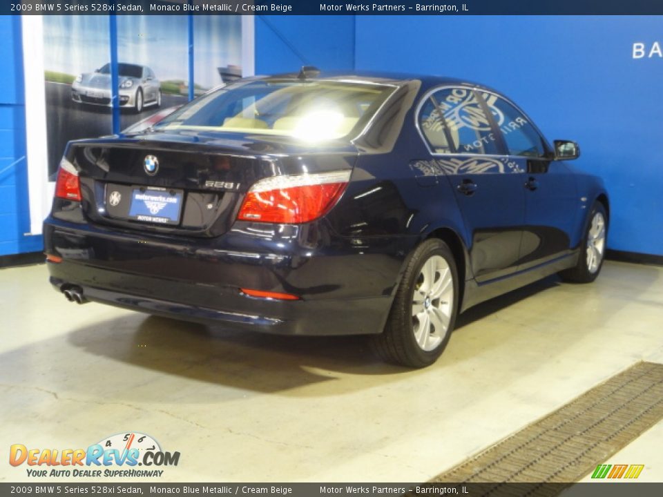 2009 BMW 5 Series 528xi Sedan Monaco Blue Metallic / Cream Beige Photo #7