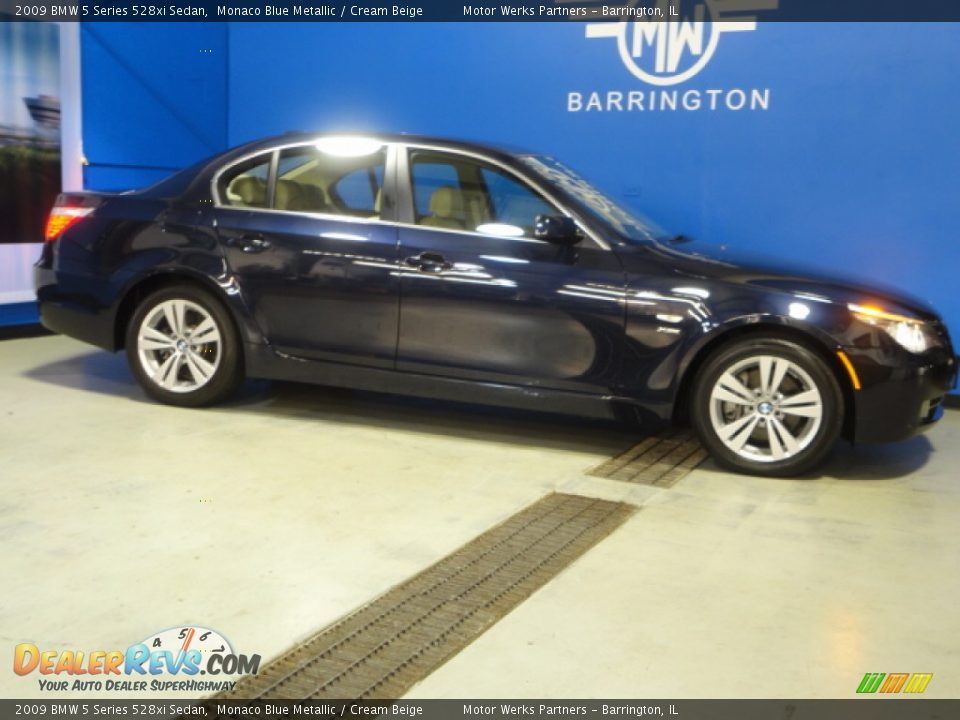 2009 BMW 5 Series 528xi Sedan Monaco Blue Metallic / Cream Beige Photo #8