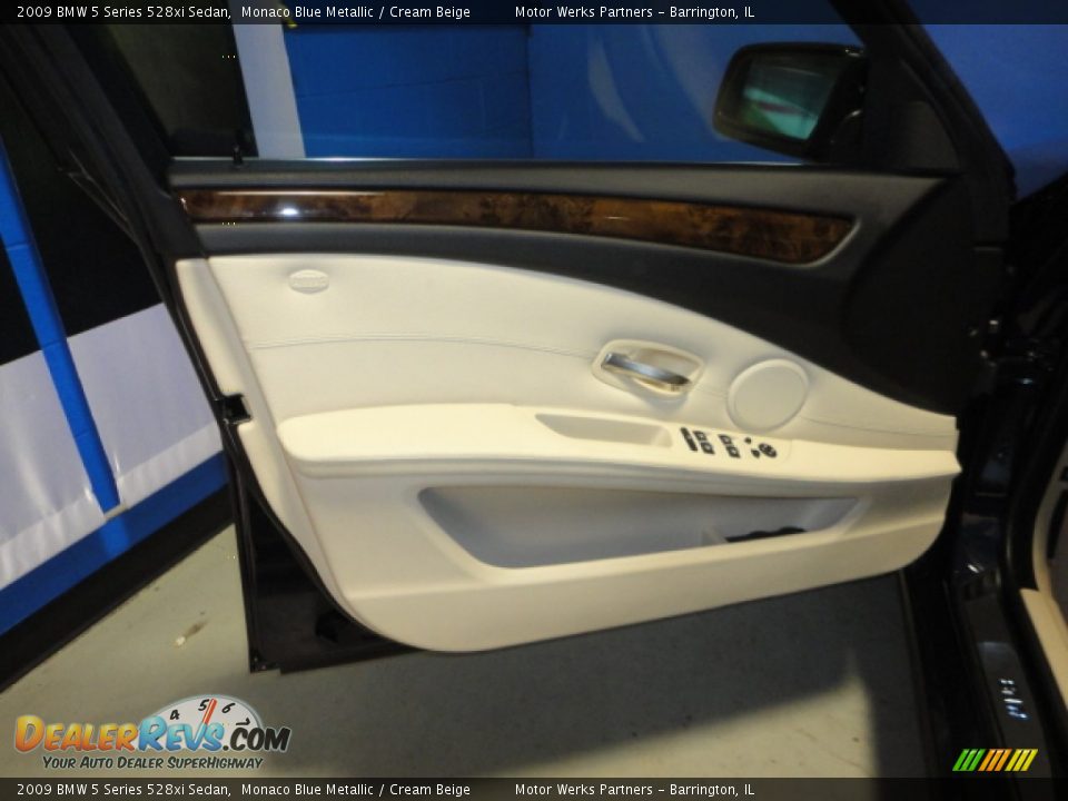 2009 BMW 5 Series 528xi Sedan Monaco Blue Metallic / Cream Beige Photo #9
