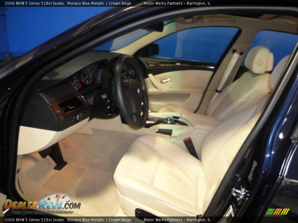 2009 BMW 5 Series 528xi Sedan Monaco Blue Metallic / Cream Beige Photo #10
