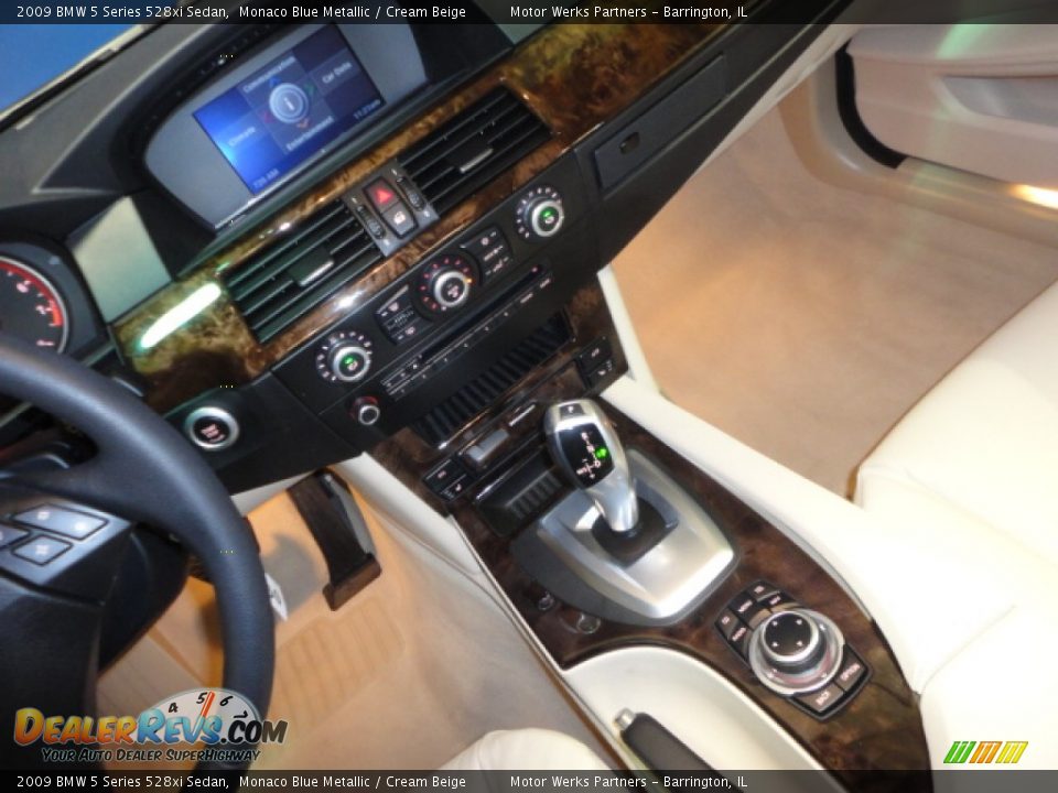 2009 BMW 5 Series 528xi Sedan Monaco Blue Metallic / Cream Beige Photo #17