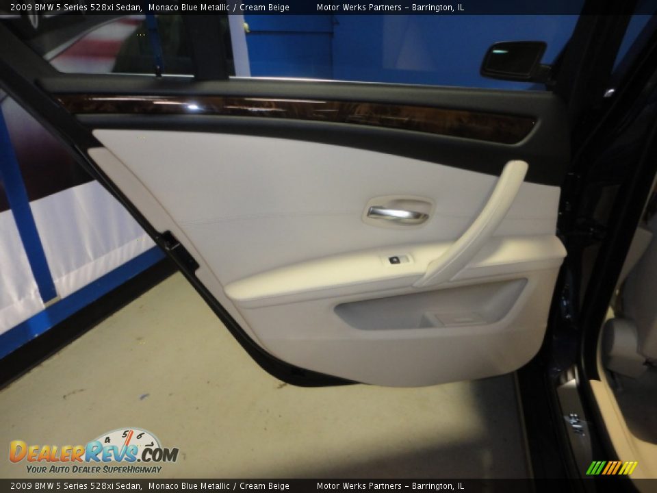 2009 BMW 5 Series 528xi Sedan Monaco Blue Metallic / Cream Beige Photo #19