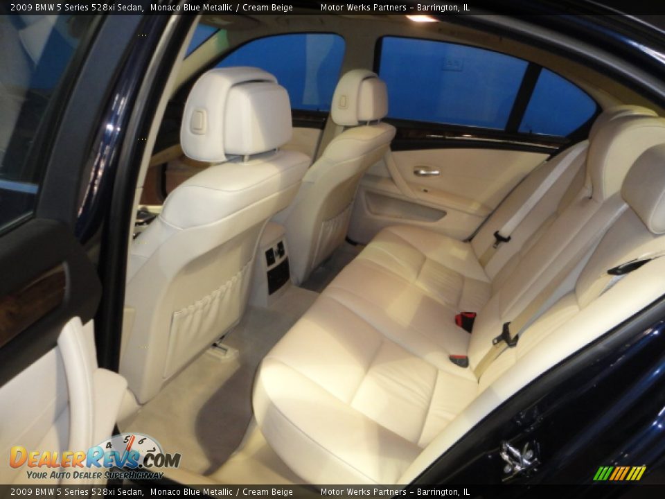 2009 BMW 5 Series 528xi Sedan Monaco Blue Metallic / Cream Beige Photo #20