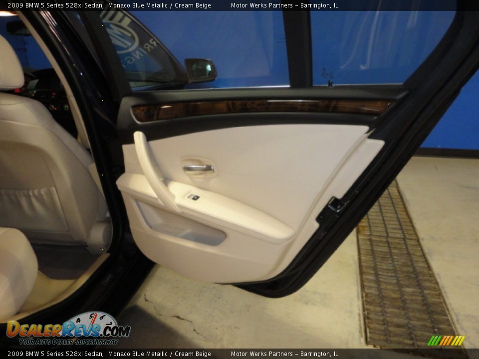 2009 BMW 5 Series 528xi Sedan Monaco Blue Metallic / Cream Beige Photo #22