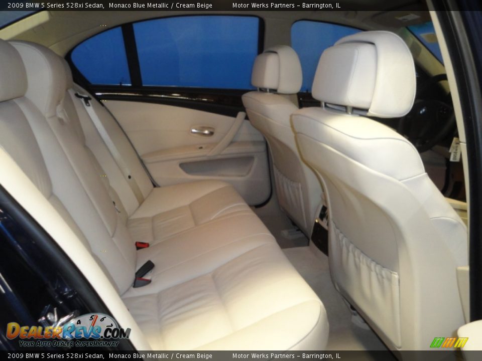 2009 BMW 5 Series 528xi Sedan Monaco Blue Metallic / Cream Beige Photo #23
