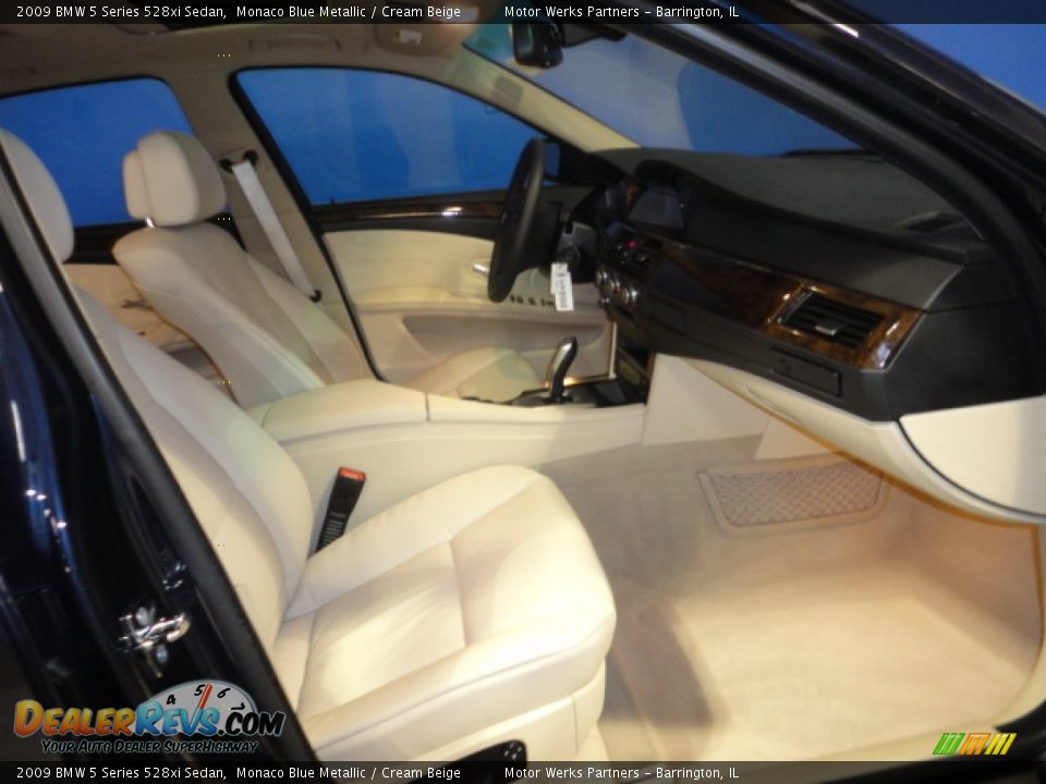 2009 BMW 5 Series 528xi Sedan Monaco Blue Metallic / Cream Beige Photo #24