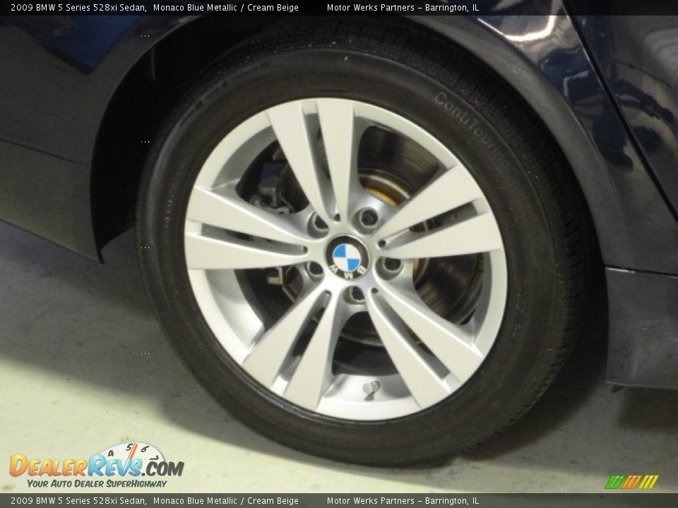2009 BMW 5 Series 528xi Sedan Monaco Blue Metallic / Cream Beige Photo #27