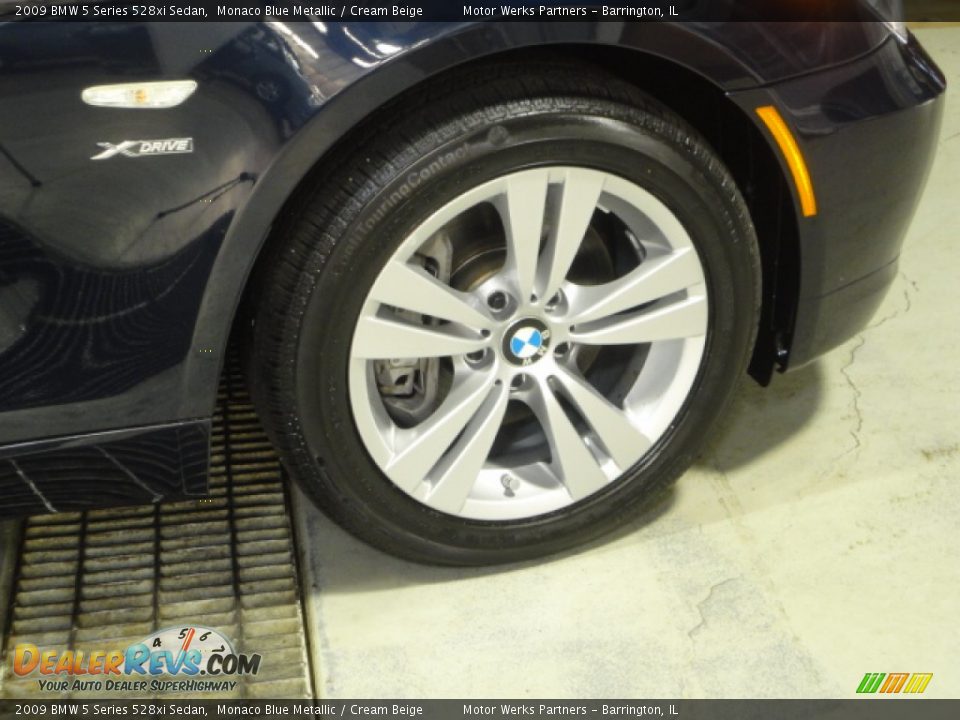 2009 BMW 5 Series 528xi Sedan Monaco Blue Metallic / Cream Beige Photo #28