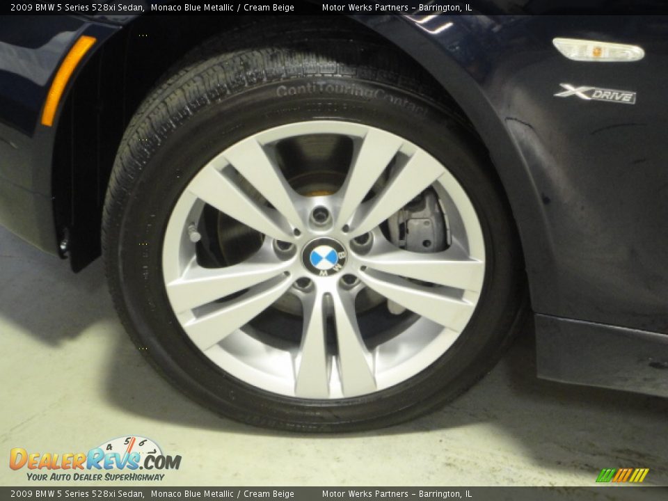 2009 BMW 5 Series 528xi Sedan Monaco Blue Metallic / Cream Beige Photo #34