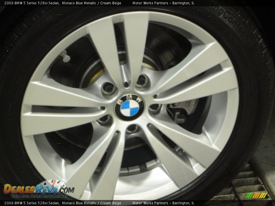 2009 BMW 5 Series 528xi Sedan Monaco Blue Metallic / Cream Beige Photo #36