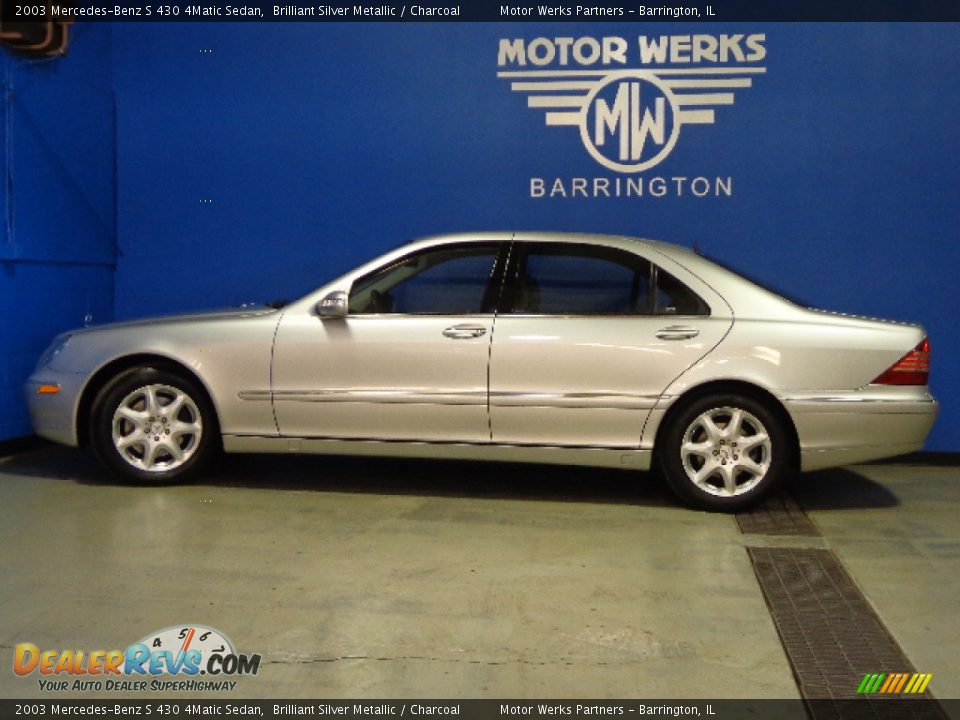 2003 Mercedes-Benz S 430 4Matic Sedan Brilliant Silver Metallic / Charcoal Photo #4