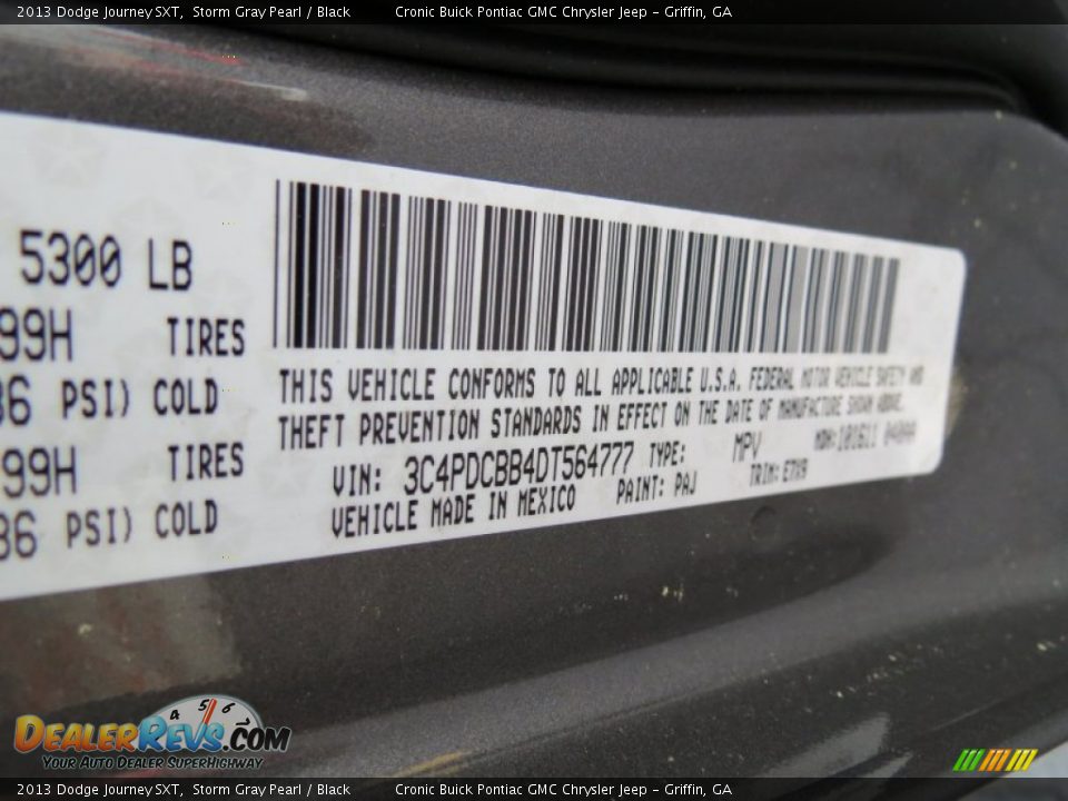 2013 Dodge Journey SXT Storm Gray Pearl / Black Photo #18