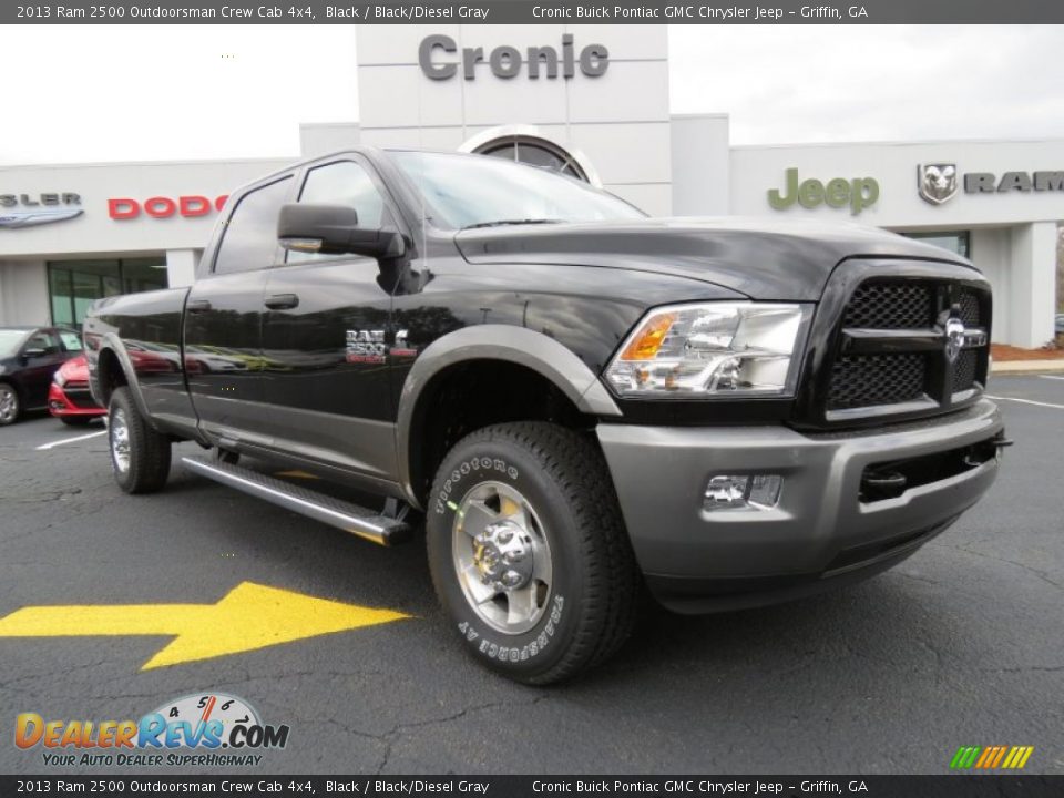 2013 Ram 2500 Outdoorsman Crew Cab 4x4 Black / Black/Diesel Gray Photo #1