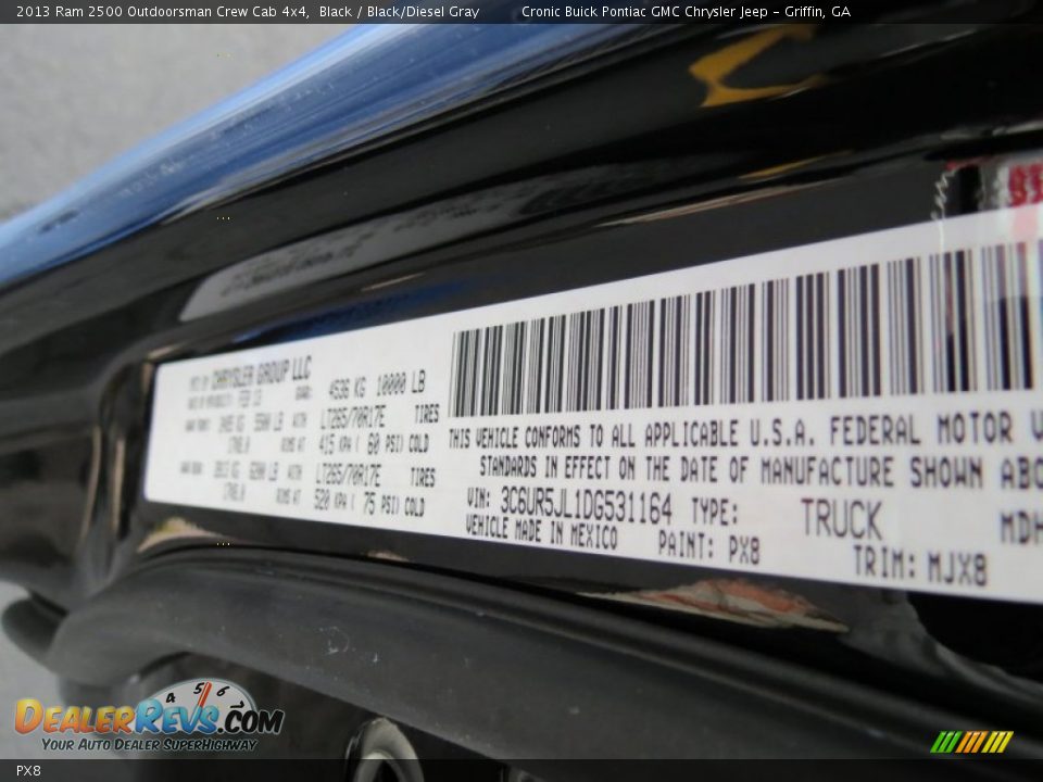 Ram Color Code PX8 Black