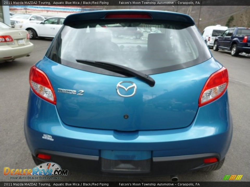 2011 Mazda MAZDA2 Touring Aquatic Blue Mica / Black/Red Piping Photo #3
