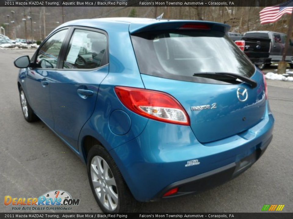 2011 Mazda MAZDA2 Touring Aquatic Blue Mica / Black/Red Piping Photo #4