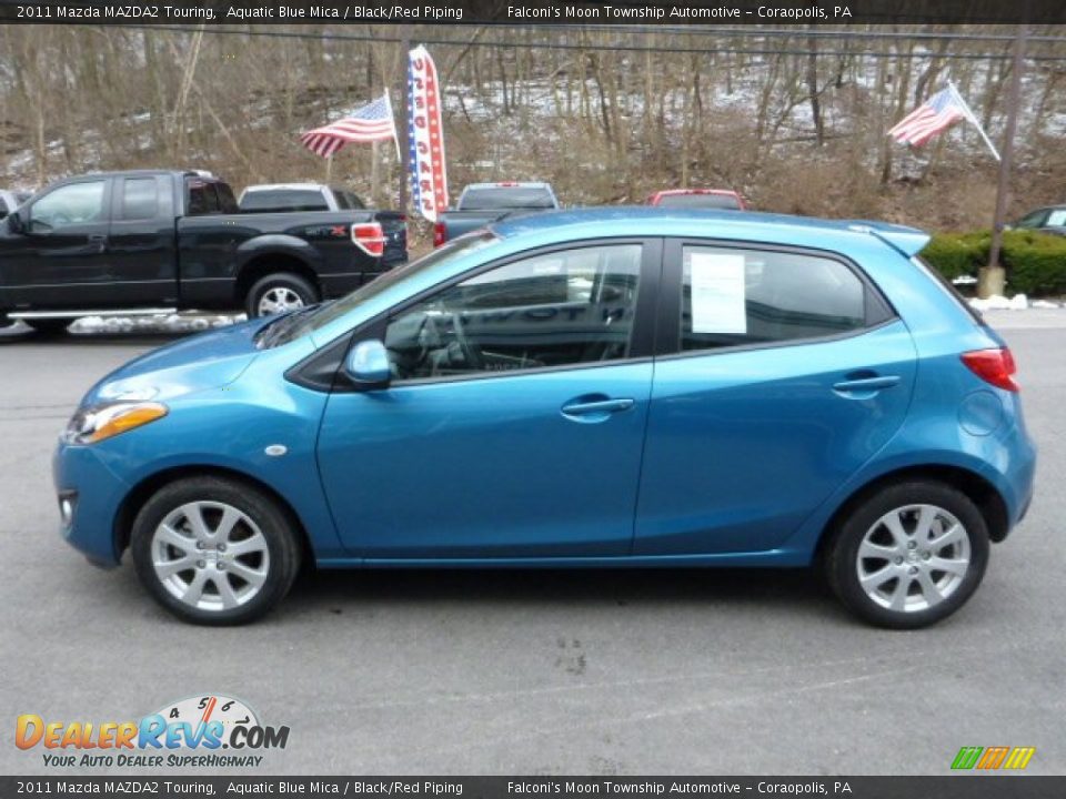 2011 Mazda MAZDA2 Touring Aquatic Blue Mica / Black/Red Piping Photo #5