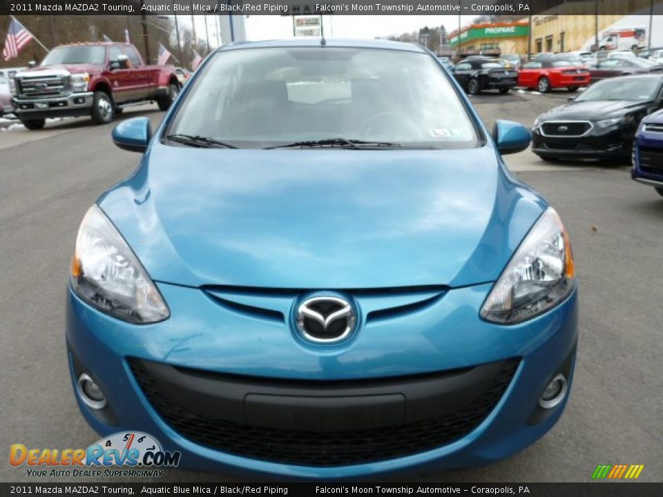 2011 Mazda MAZDA2 Touring Aquatic Blue Mica / Black/Red Piping Photo #7