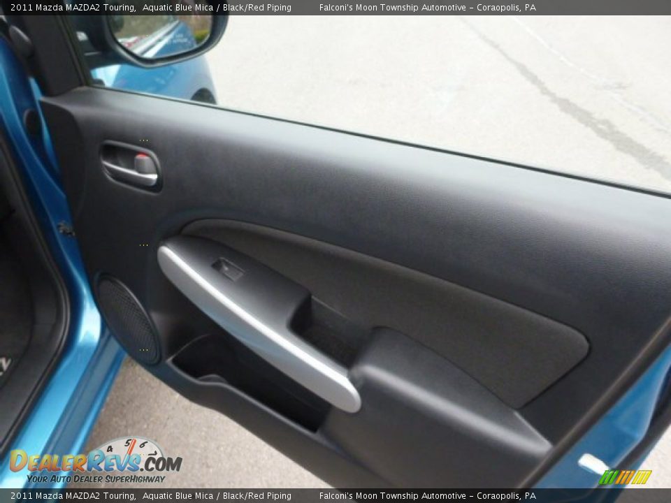 2011 Mazda MAZDA2 Touring Aquatic Blue Mica / Black/Red Piping Photo #12