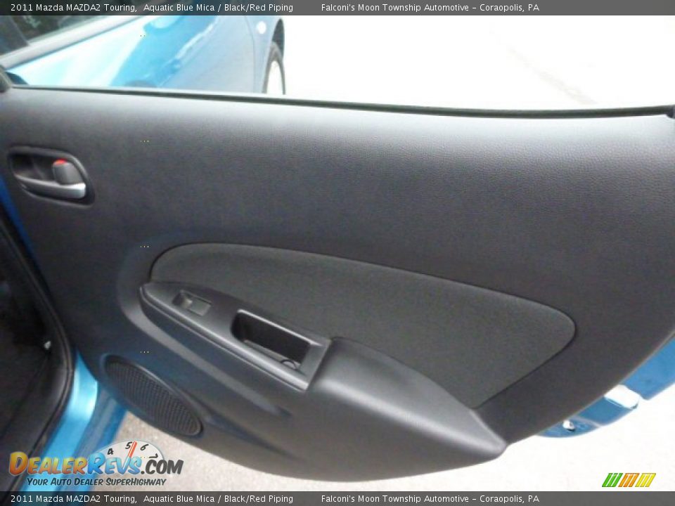 2011 Mazda MAZDA2 Touring Aquatic Blue Mica / Black/Red Piping Photo #14