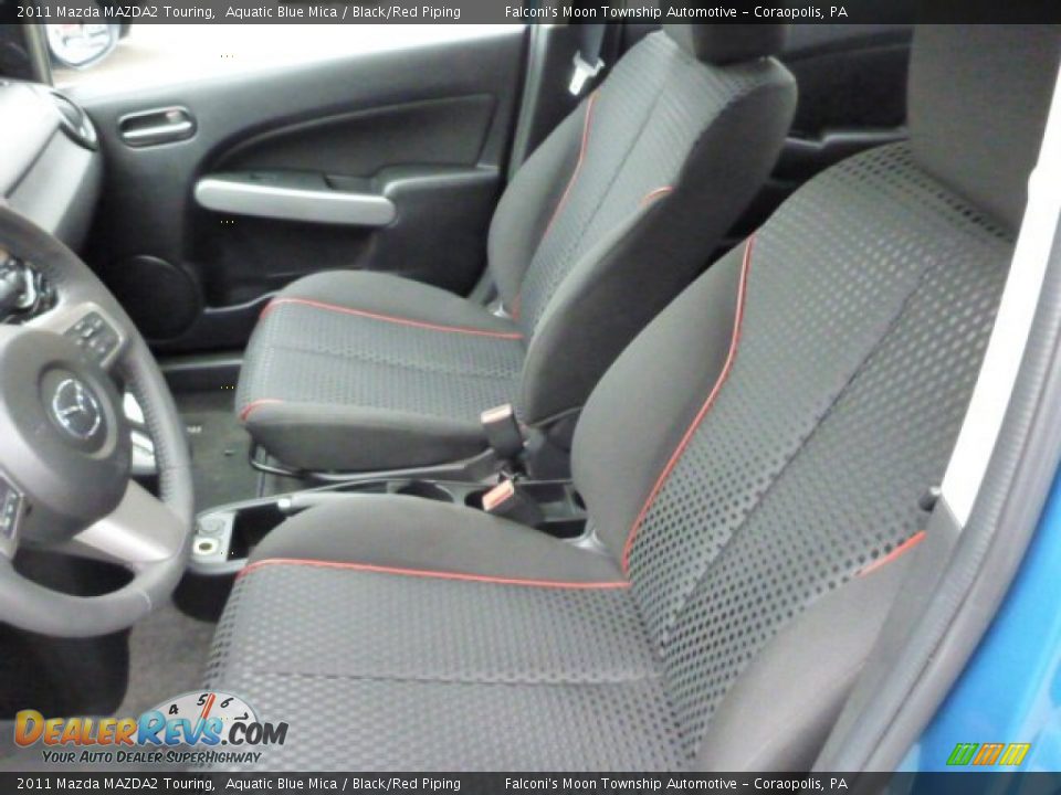2011 Mazda MAZDA2 Touring Aquatic Blue Mica / Black/Red Piping Photo #15