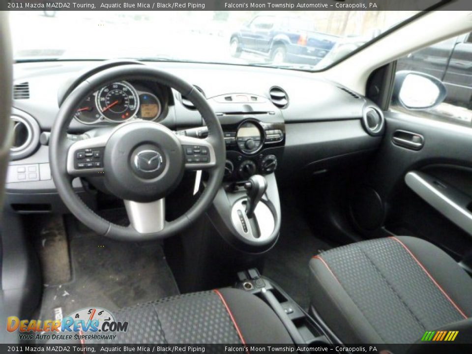 Black/Red Piping Interior - 2011 Mazda MAZDA2 Touring Photo #17