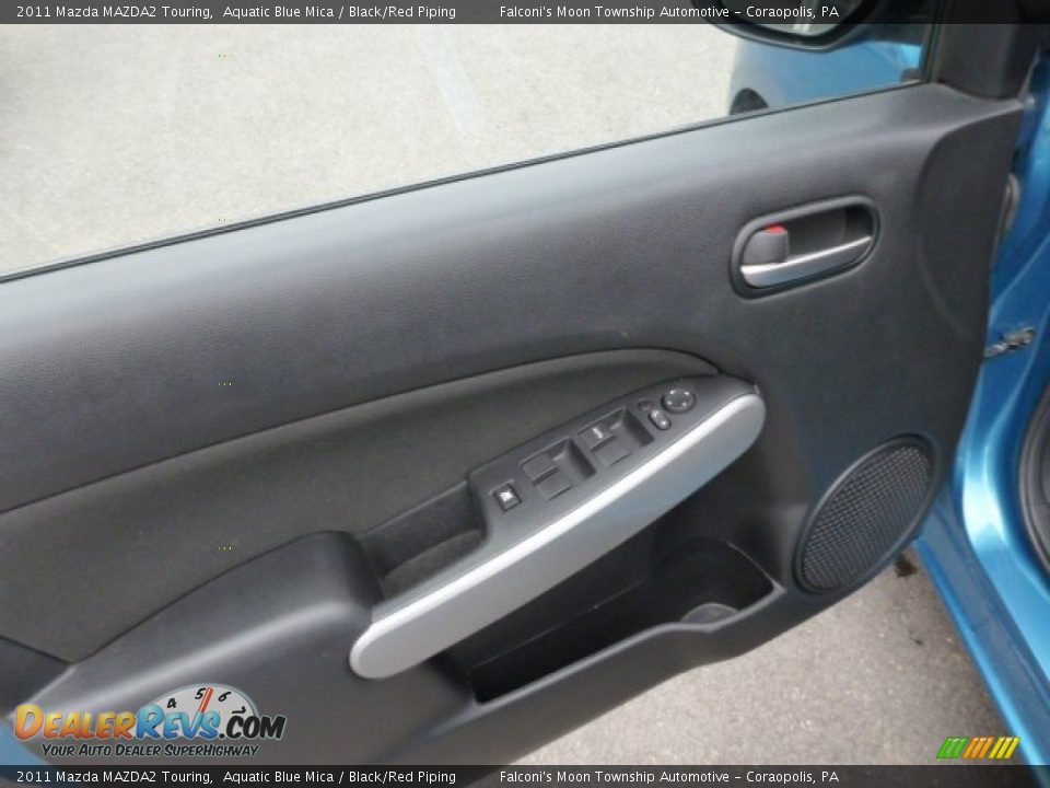 2011 Mazda MAZDA2 Touring Aquatic Blue Mica / Black/Red Piping Photo #19