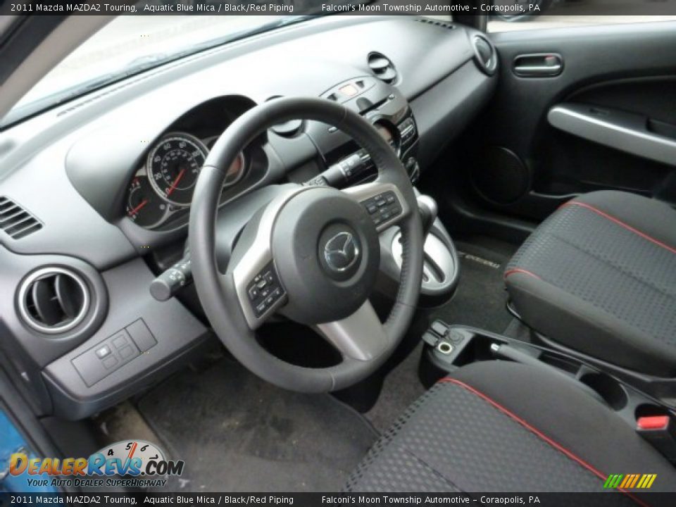 2011 Mazda MAZDA2 Touring Aquatic Blue Mica / Black/Red Piping Photo #20