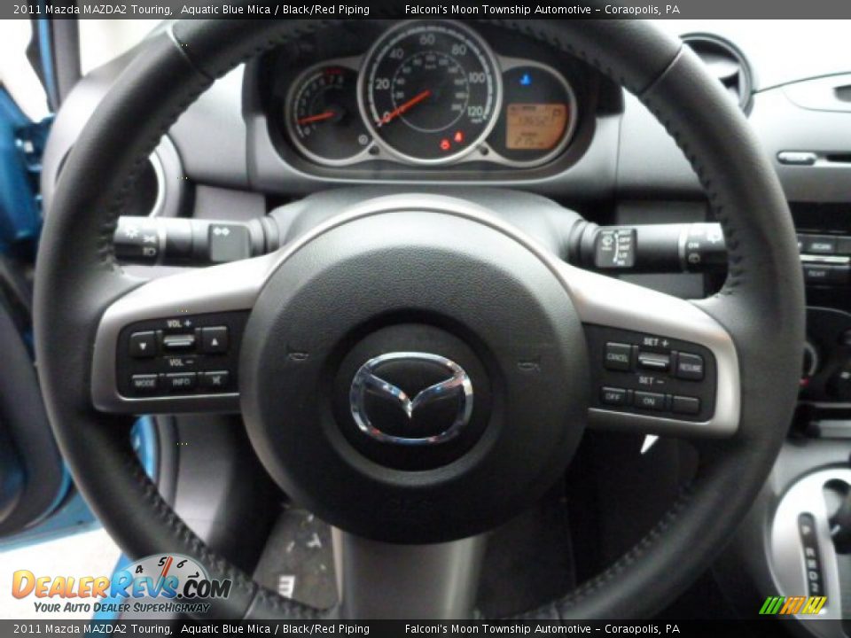 2011 Mazda MAZDA2 Touring Aquatic Blue Mica / Black/Red Piping Photo #22