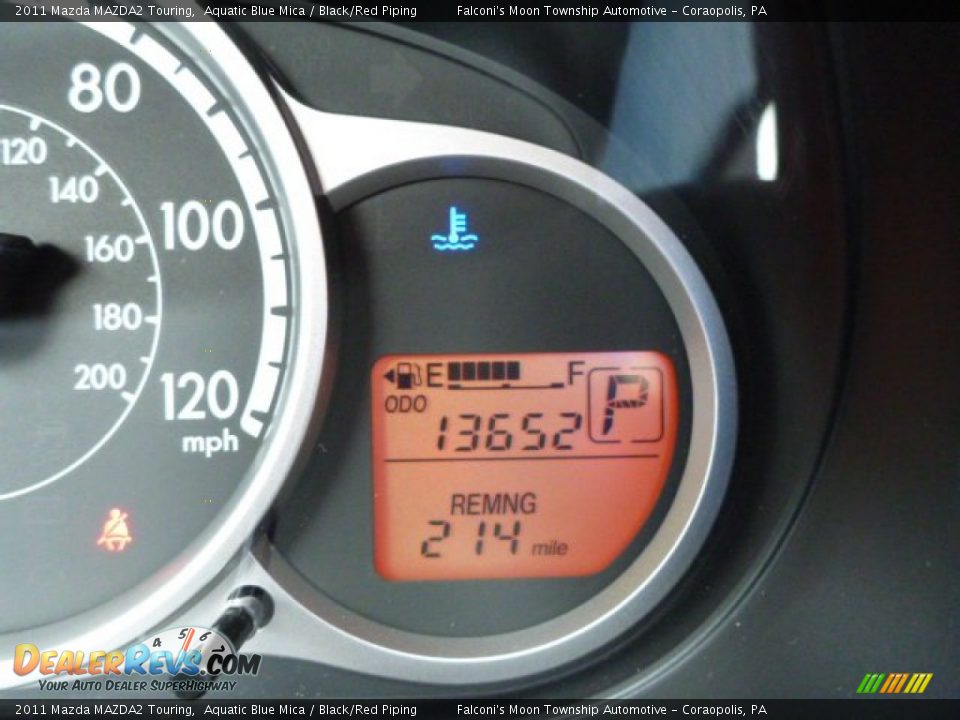 2011 Mazda MAZDA2 Touring Aquatic Blue Mica / Black/Red Piping Photo #25
