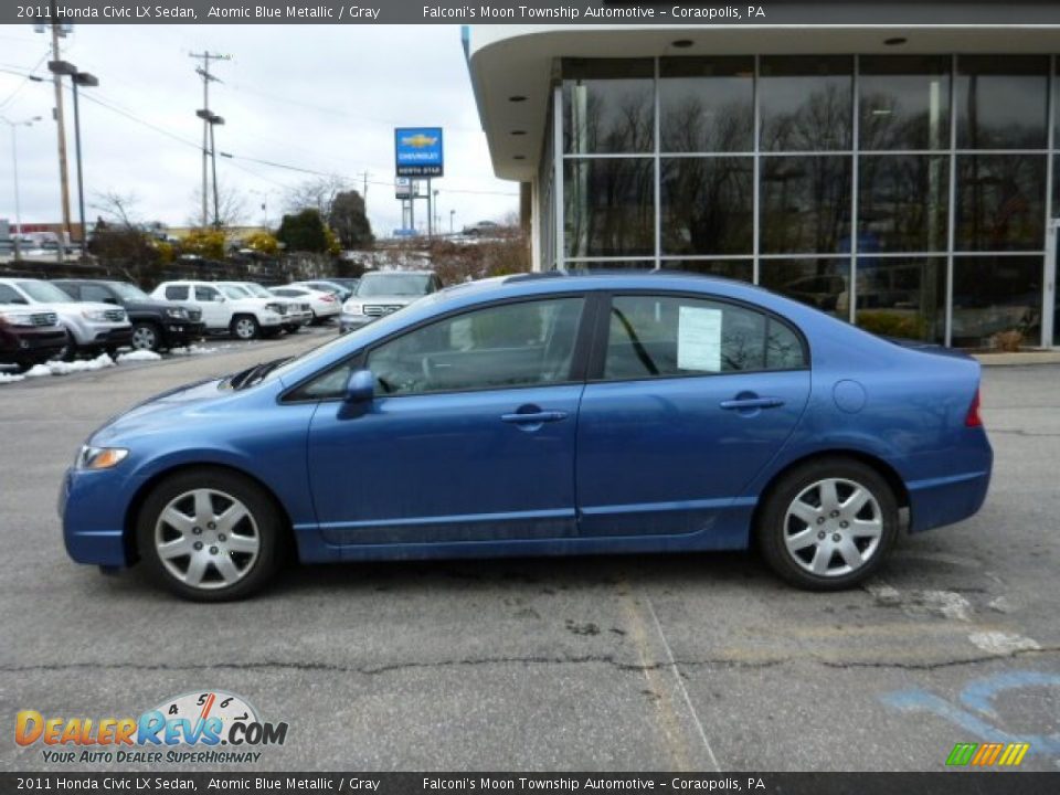 2011 Honda Civic LX Sedan Atomic Blue Metallic / Gray Photo #2