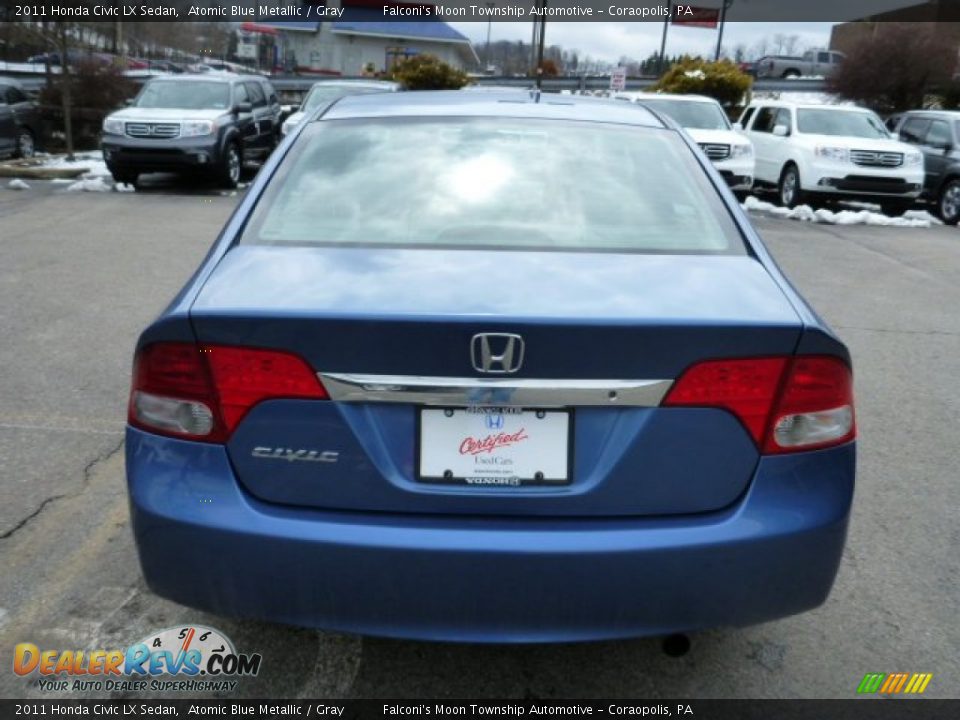 2011 Honda Civic LX Sedan Atomic Blue Metallic / Gray Photo #4