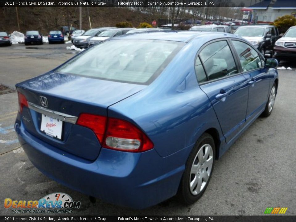 2011 Honda Civic LX Sedan Atomic Blue Metallic / Gray Photo #5
