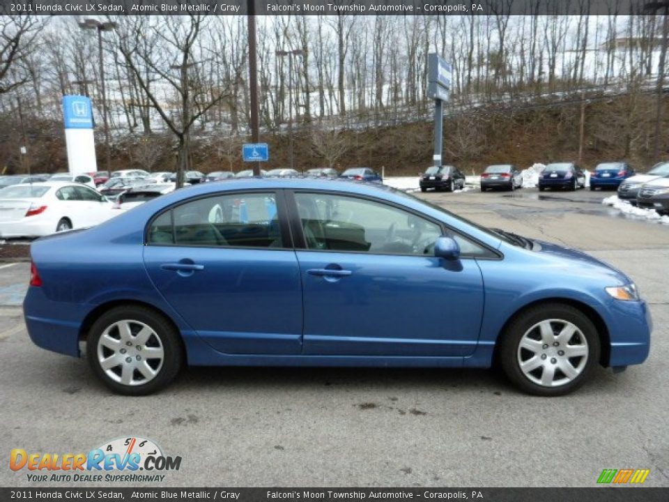 2011 Honda Civic LX Sedan Atomic Blue Metallic / Gray Photo #6