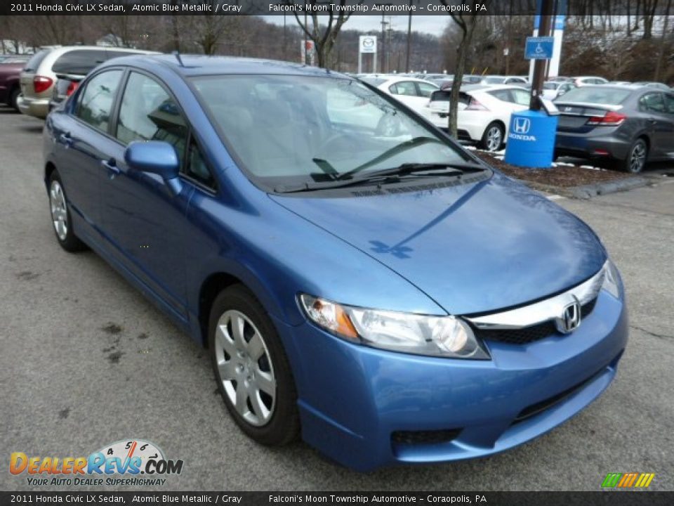 2011 Honda Civic LX Sedan Atomic Blue Metallic / Gray Photo #7