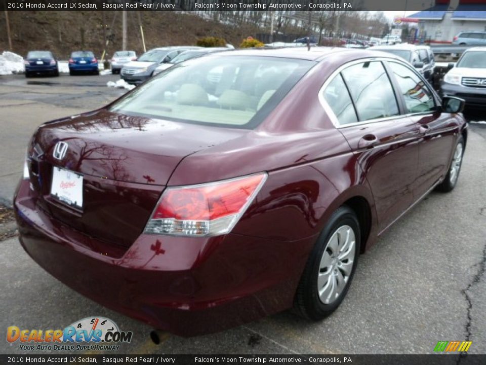 2010 Honda Accord LX Sedan Basque Red Pearl / Ivory Photo #5