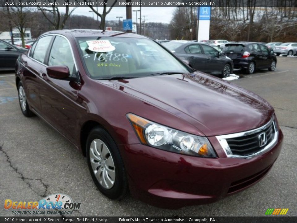 2010 Honda Accord LX Sedan Basque Red Pearl / Ivory Photo #7