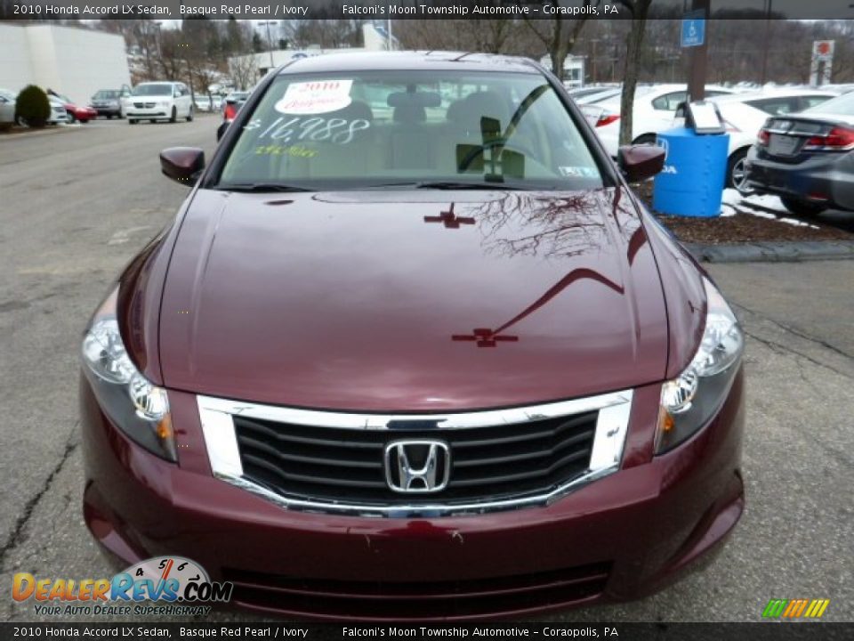 2010 Honda Accord LX Sedan Basque Red Pearl / Ivory Photo #8