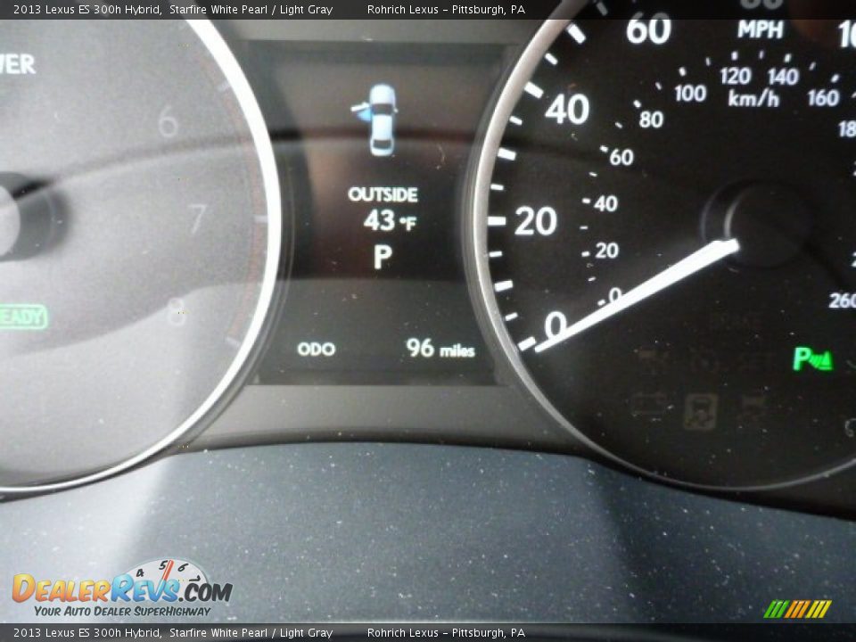2013 Lexus ES 300h Hybrid Starfire White Pearl / Light Gray Photo #19