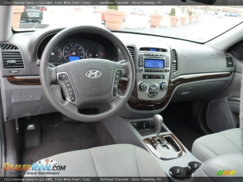 2011 Hyundai Santa Fe GLS AWD Frost White Pearl / Gray Photo #12