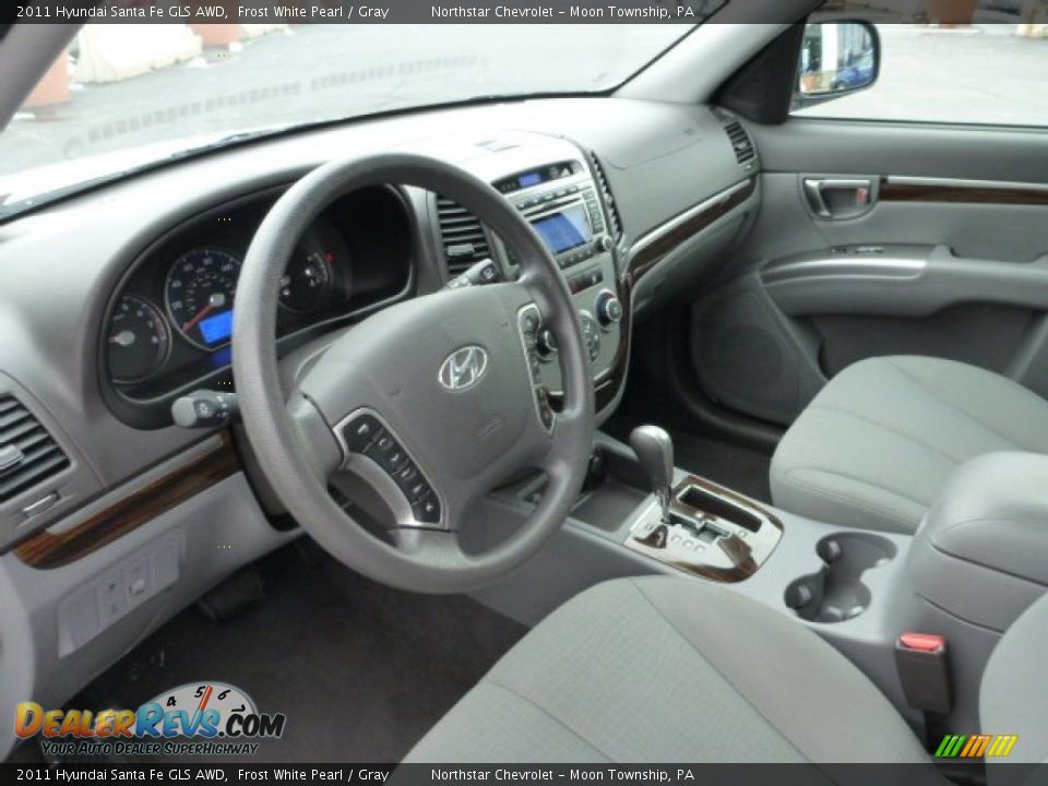 2011 Hyundai Santa Fe GLS AWD Frost White Pearl / Gray Photo #15