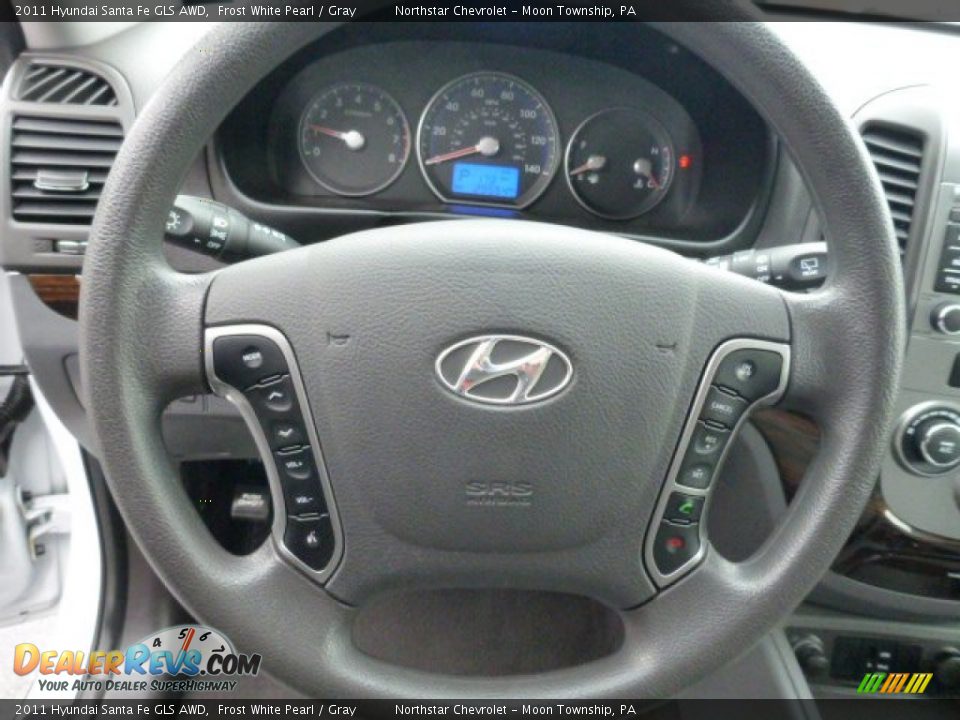 2011 Hyundai Santa Fe GLS AWD Frost White Pearl / Gray Photo #17