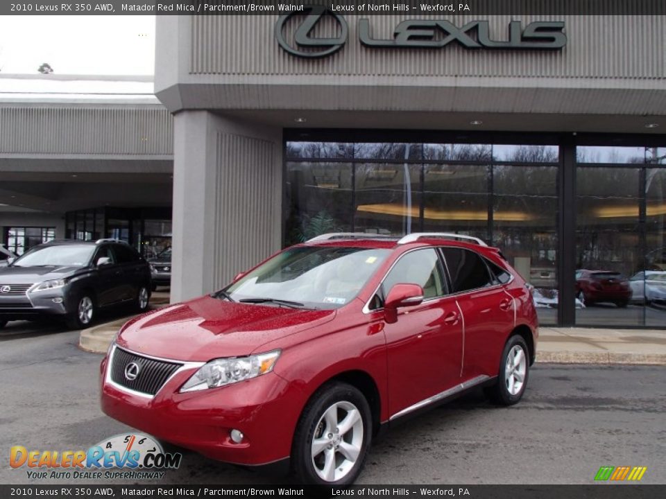 2010 Lexus RX 350 AWD Matador Red Mica / Parchment/Brown Walnut Photo #1