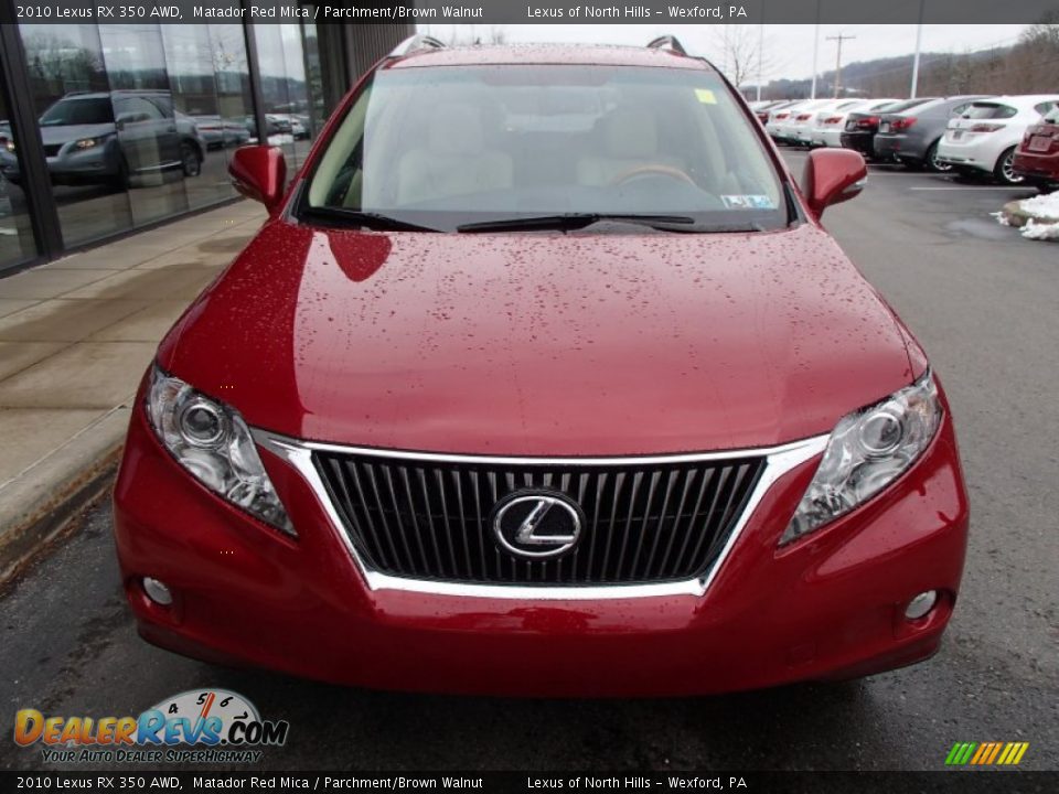2010 Lexus RX 350 AWD Matador Red Mica / Parchment/Brown Walnut Photo #3