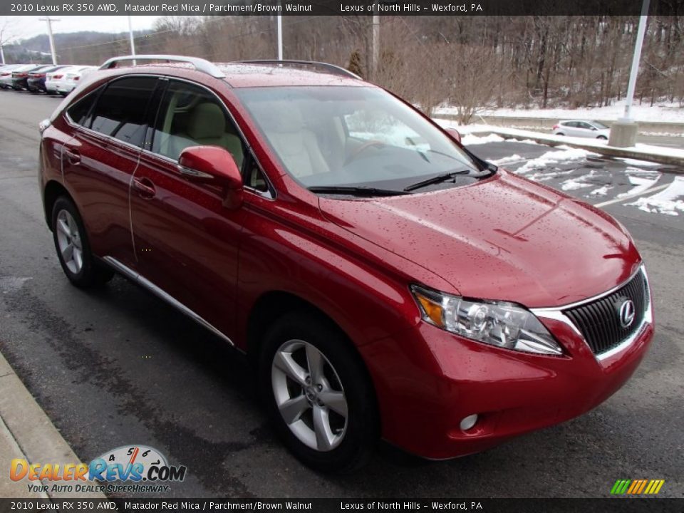 2010 Lexus RX 350 AWD Matador Red Mica / Parchment/Brown Walnut Photo #4