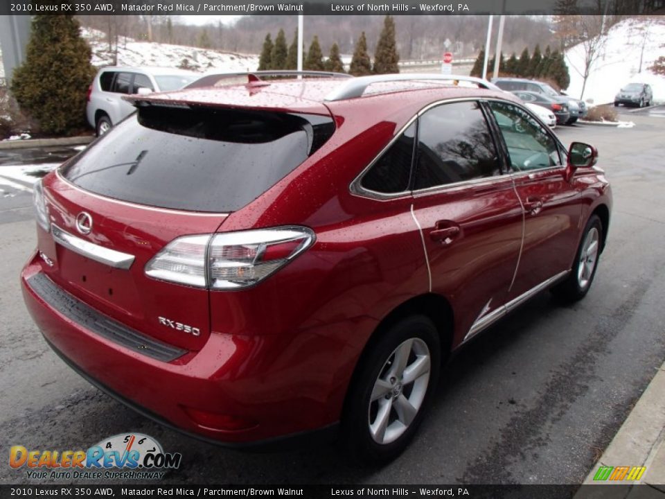 2010 Lexus RX 350 AWD Matador Red Mica / Parchment/Brown Walnut Photo #5