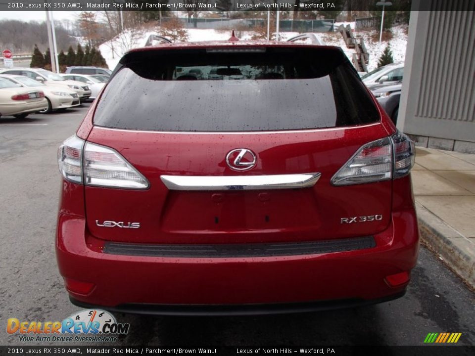2010 Lexus RX 350 AWD Matador Red Mica / Parchment/Brown Walnut Photo #6
