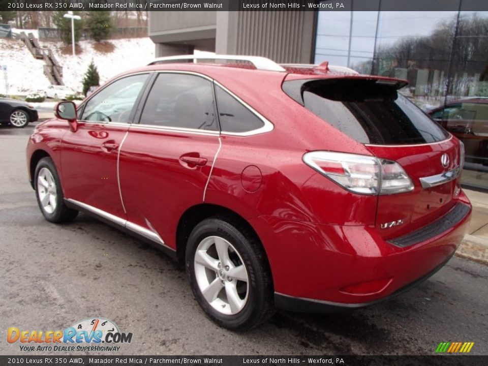 2010 Lexus RX 350 AWD Matador Red Mica / Parchment/Brown Walnut Photo #7