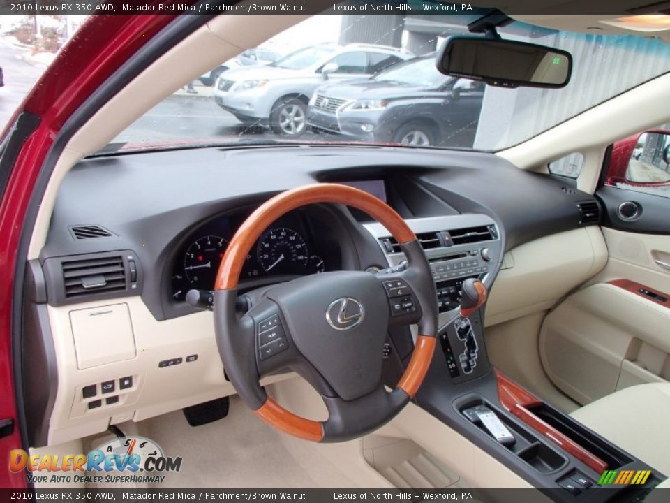 2010 Lexus RX 350 AWD Matador Red Mica / Parchment/Brown Walnut Photo #9